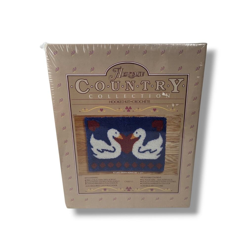 Vintage Latch Rug Hook Kit Swan Song Heritage Country Collection 1980s Geese 306